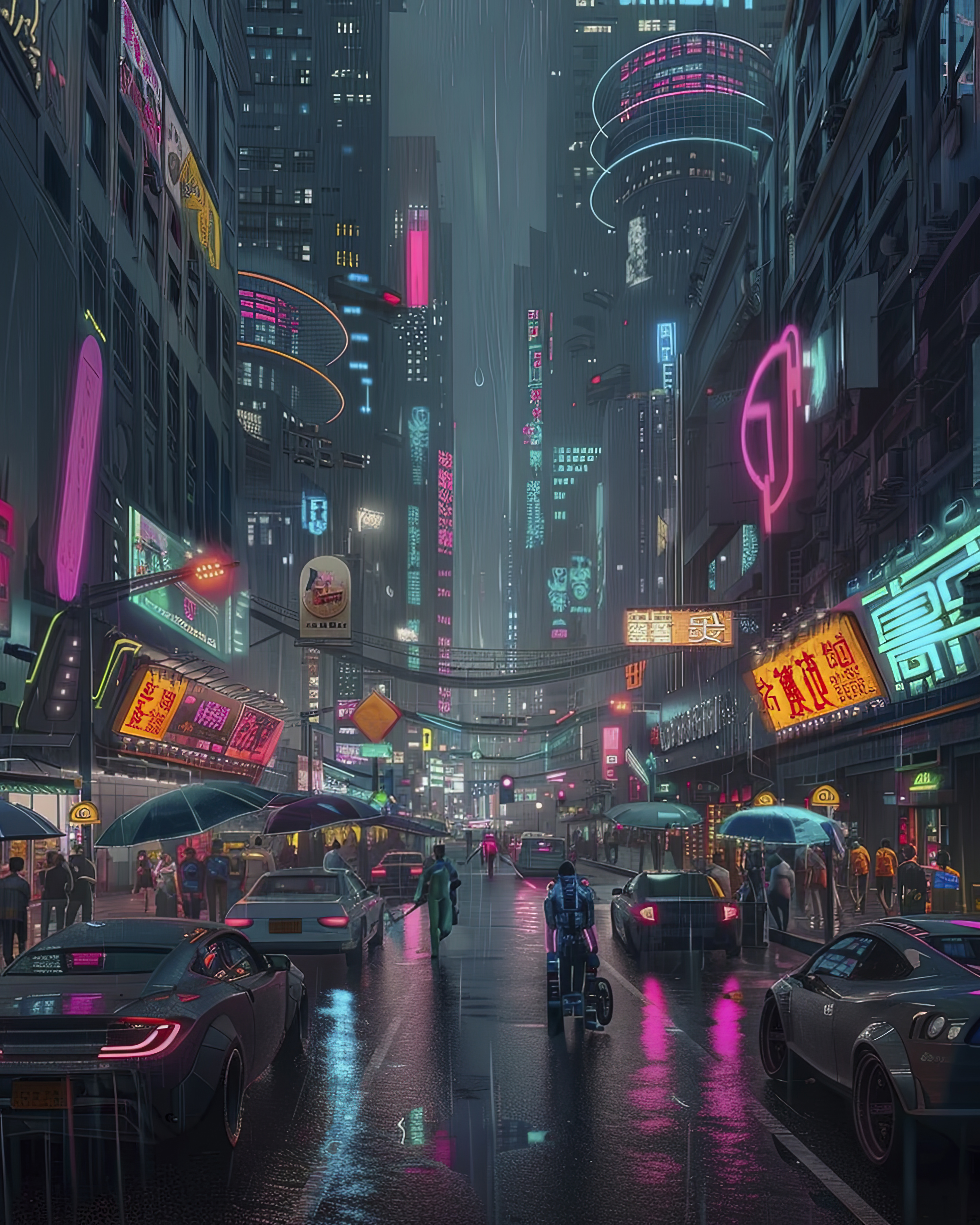 Capa ilustrativa do prompt Cena urbana noturna com neon